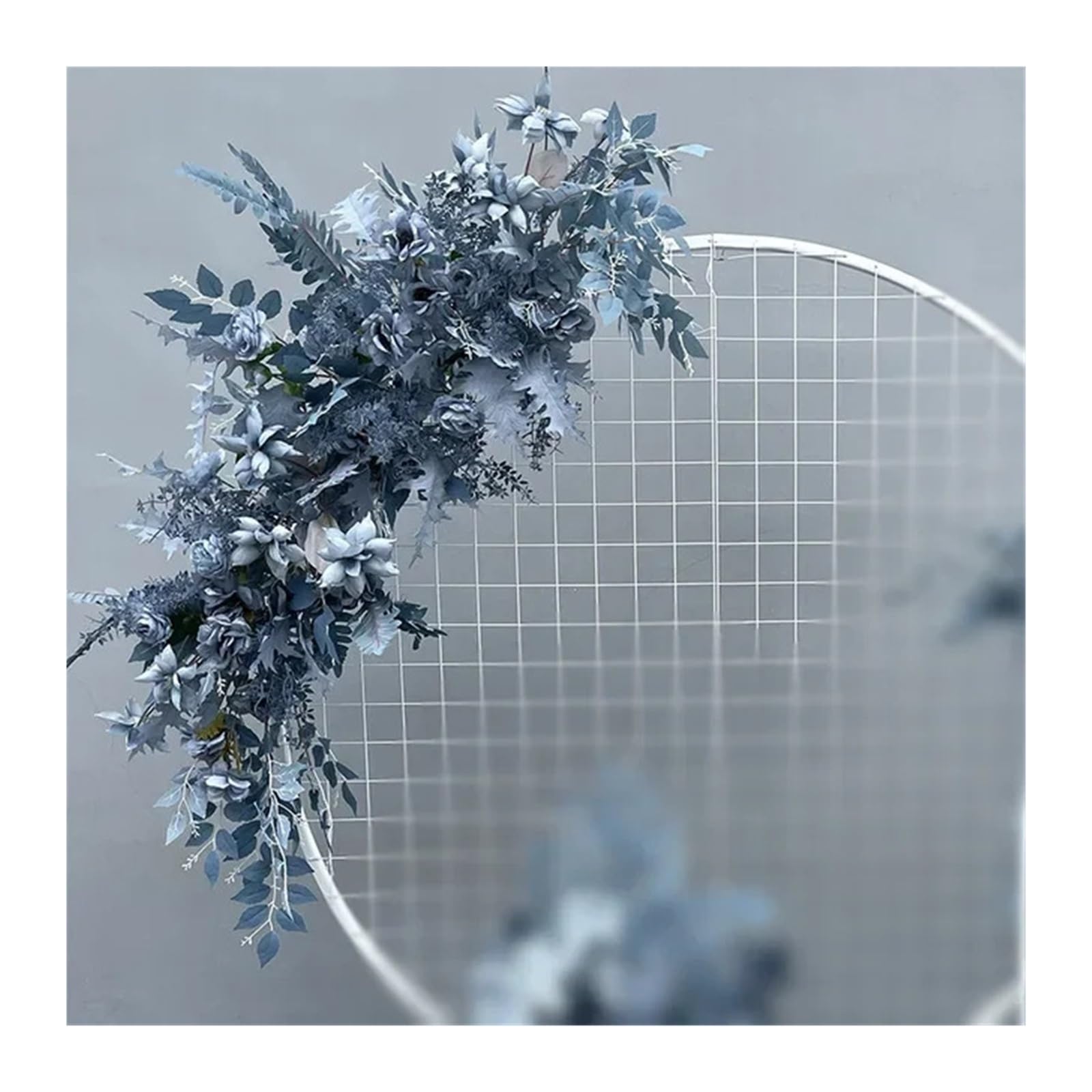 Flower Arch Wedding Flower Simulation Artificia Silk Flowers Arch Round Art Window Decoration Props T Stage Leaf Hanging(Color11 L)
