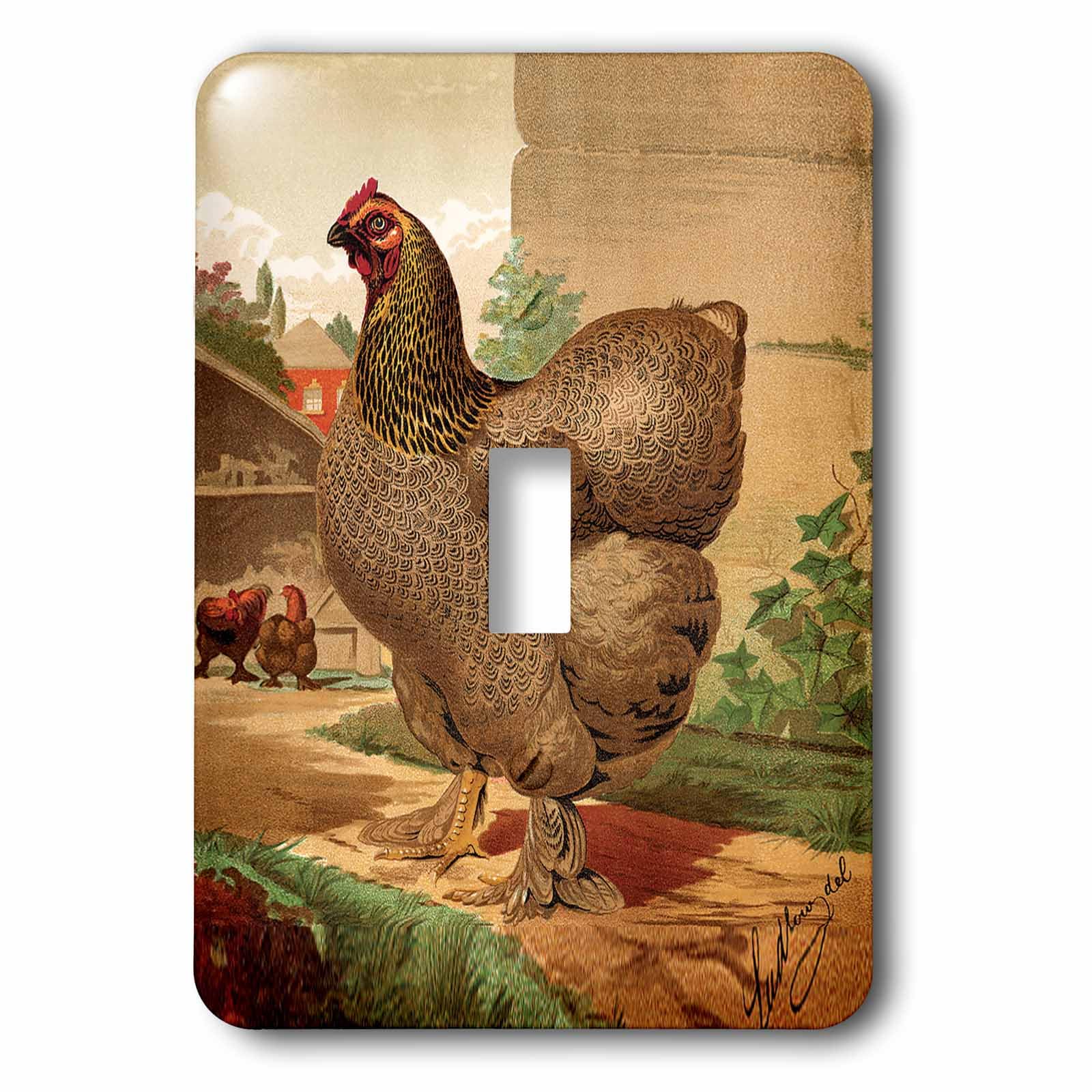 Interrupteur à bascule simple 3dRose Cochin Hen Titania décoratif