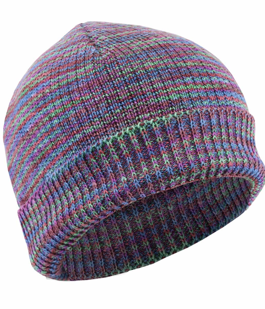 Hempiness Men's Muted Organic Pure Hemp Rainbow Knit Beanie Hats