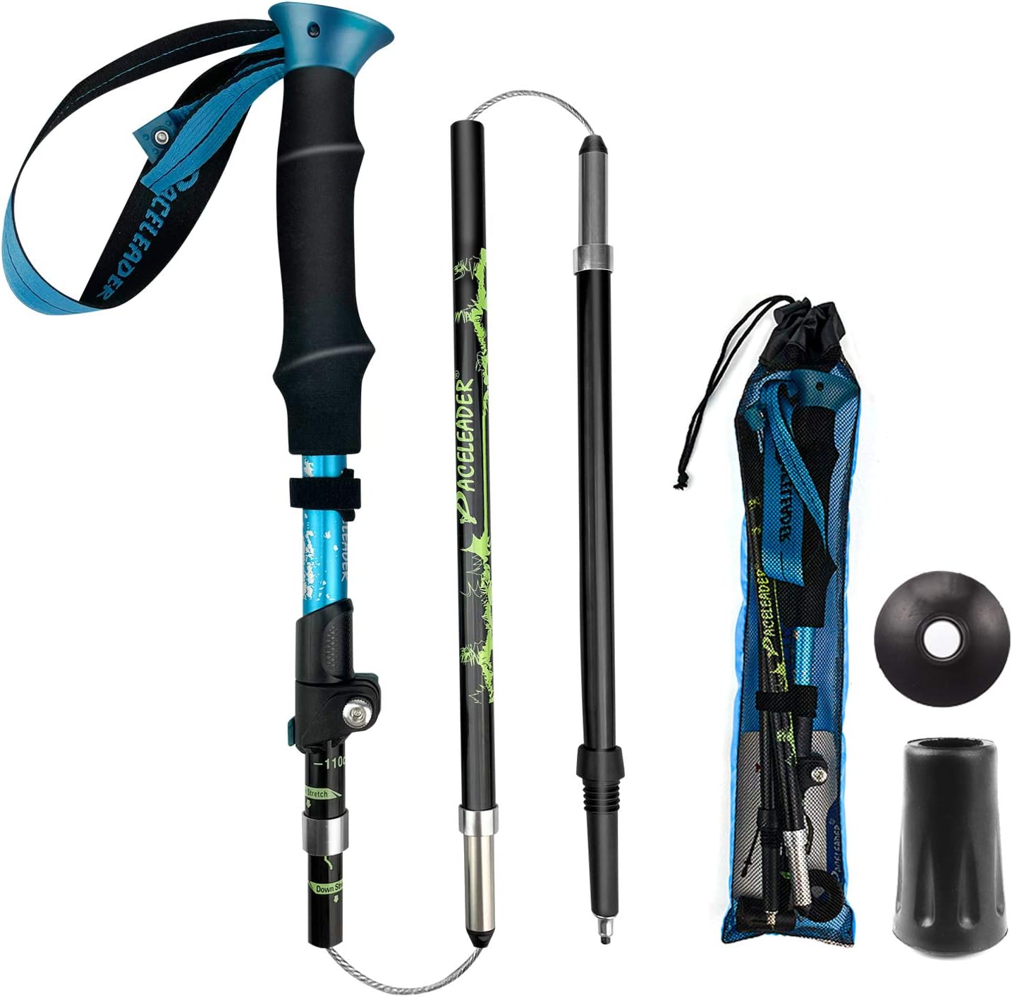 SHANMEI Batons de Randonnée, Pliable Bâtons de Marche, Ultra Léger Baton de Marche Randonnee