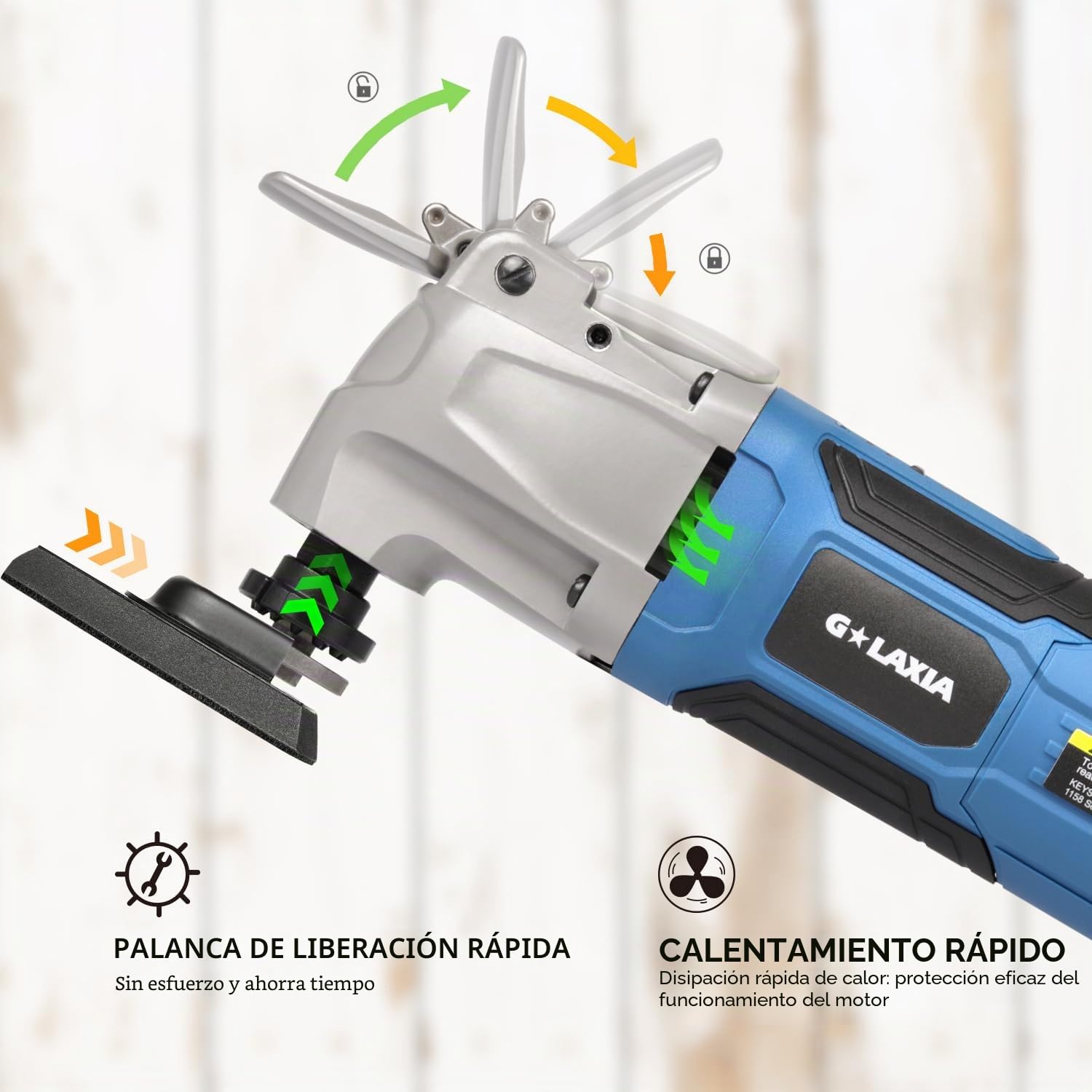 260W Multiherramienta Oscilante, 15000-22000RPM Eléctricas Herramienta Multifunción Oscilantes,Ajuste de 6 Velocidades, 3° Ángulo de Oscilación,40 Accesorios,con Bolsa de Herramientas