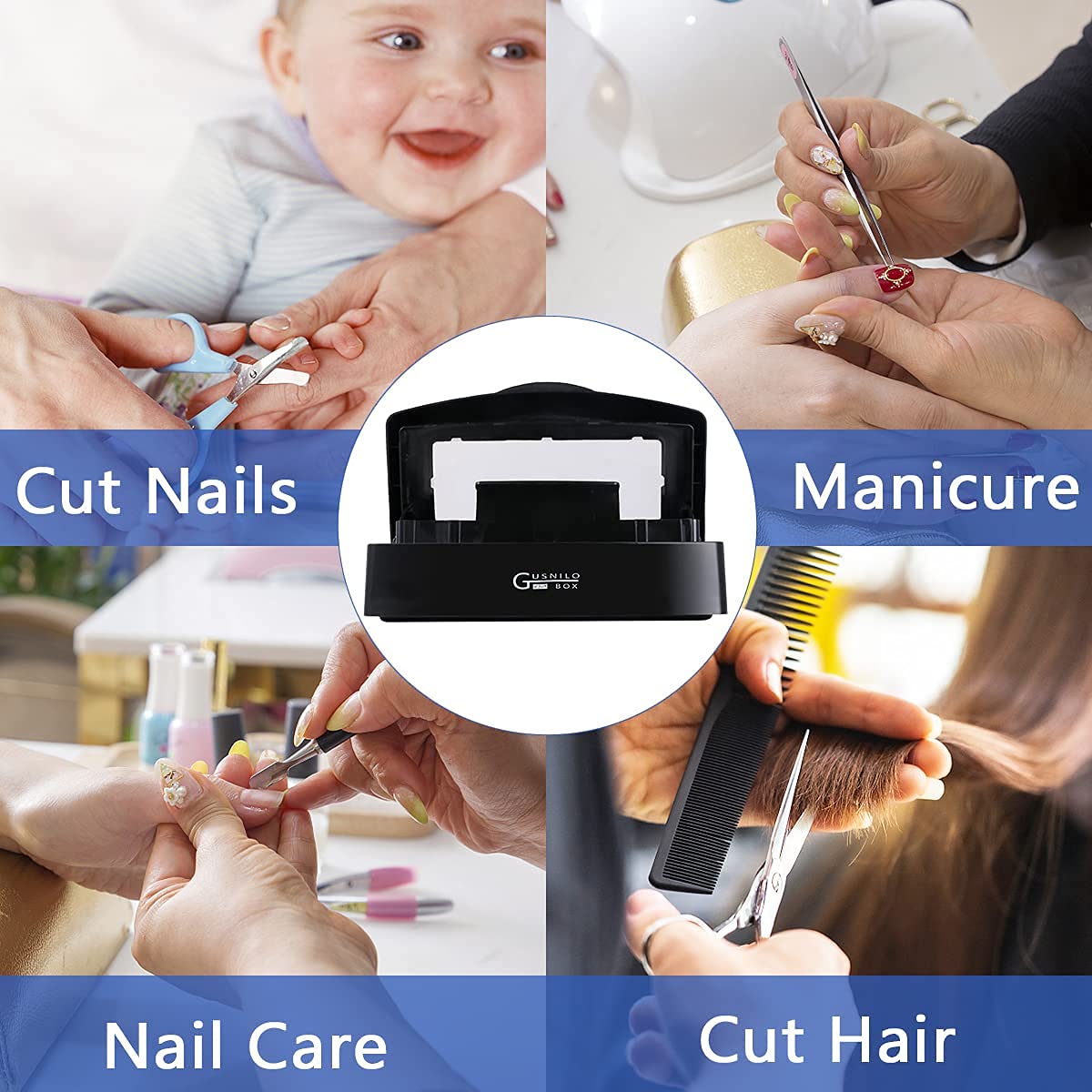 Gusnilo 3 Piece Nail Tool Sterilizer Box barbicide Disinfectant Jar Plastic Disinfectant Container Suitable for Nail Tools Hair Salons Beauty Centers and Manicure and Nail Equipment