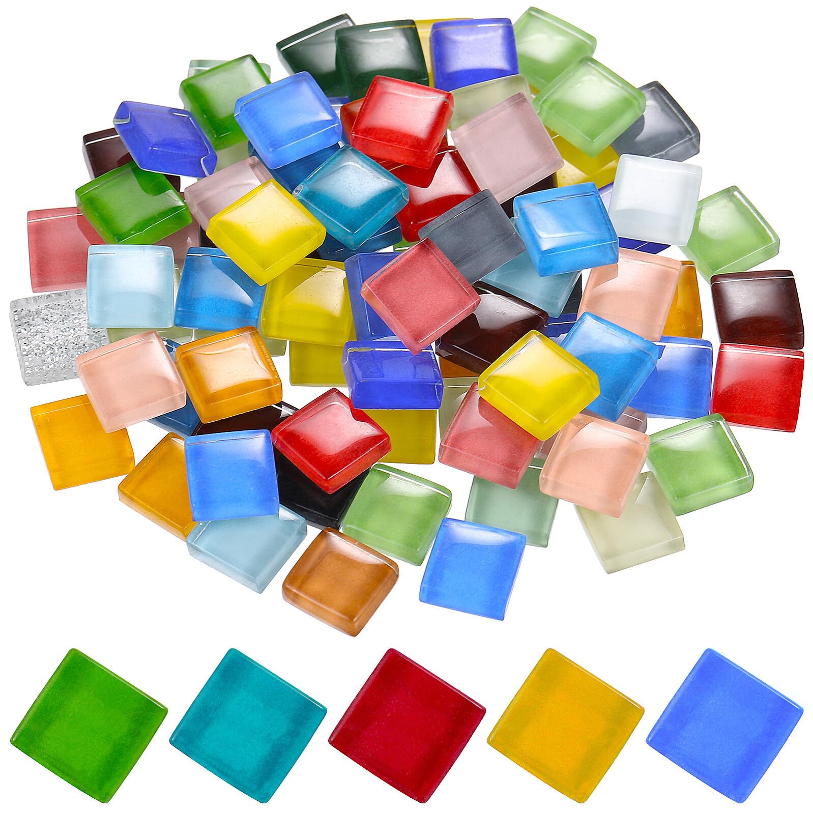 Teselas de Mosaico Cuadradas de Cristal 1200 Piezas para Manualidades