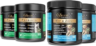 4-Pack Dog Wellness Bundle – 2 × Probiotic Soft Chews & 2 × Hip and Joint Soft Chews – Digestive, Immune, Mobility & Joint Support for Dogs – 90 Count Each