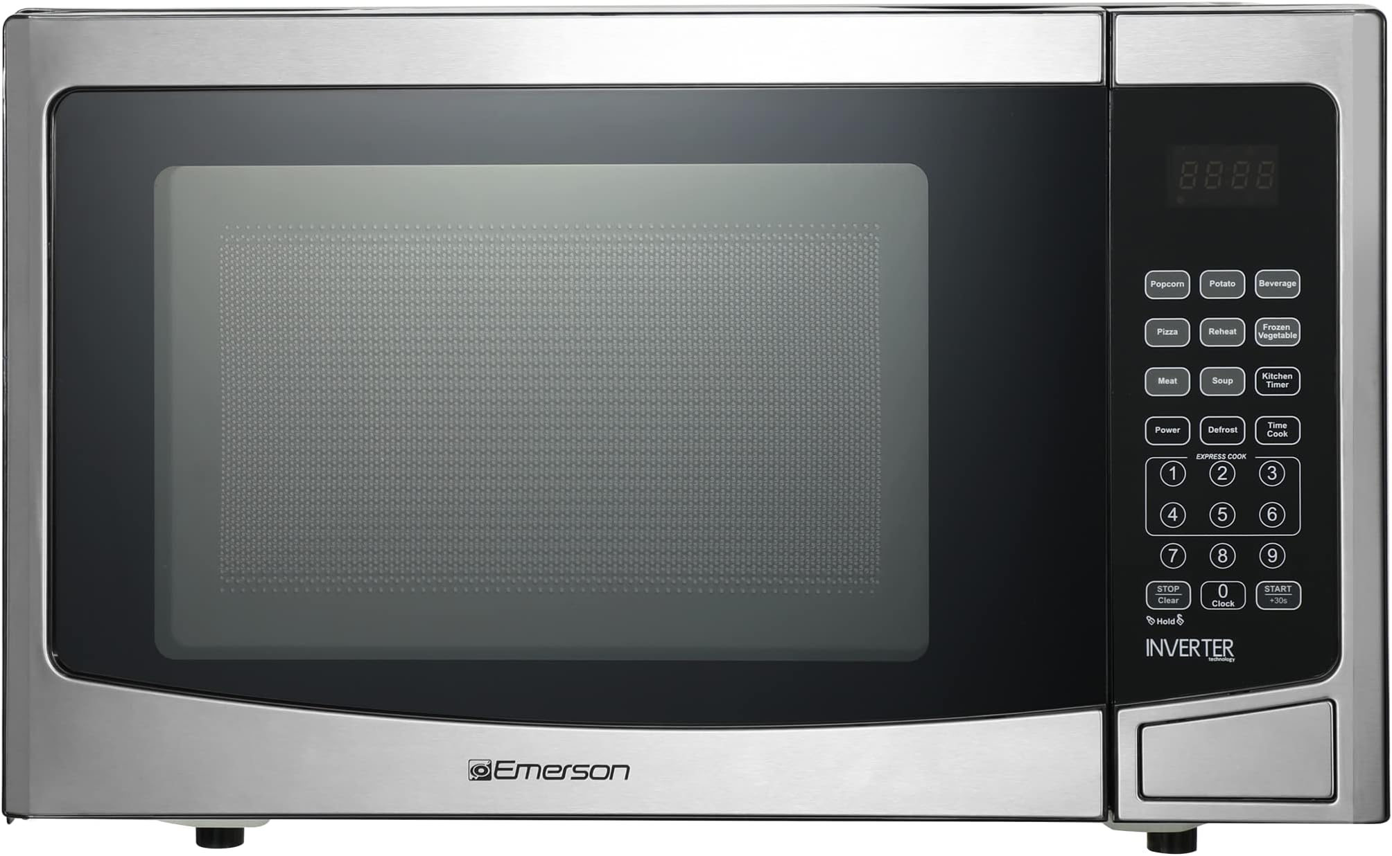 1.2 Cu. Ft. Microwave Oven with Inverter, Timer & LED Display, 1000W, 10 Power Levels, 8 Pre-Programmed Settings, Removable Glass Turntable with Child Safe Lock, MWI1212SS, Stainless Steel