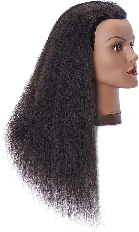 Hairlink 100% real hair Afro mannequin head hairdresser hairstyling walking exercise head for training mannequin (9926B0216)