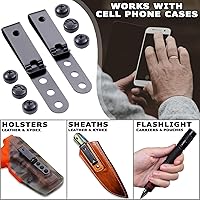 Vista 2 de HolsterSmith - Clip universal de metal para cinturón para hacer fundas, modelo 5, (3 agujeros), color negro táctico