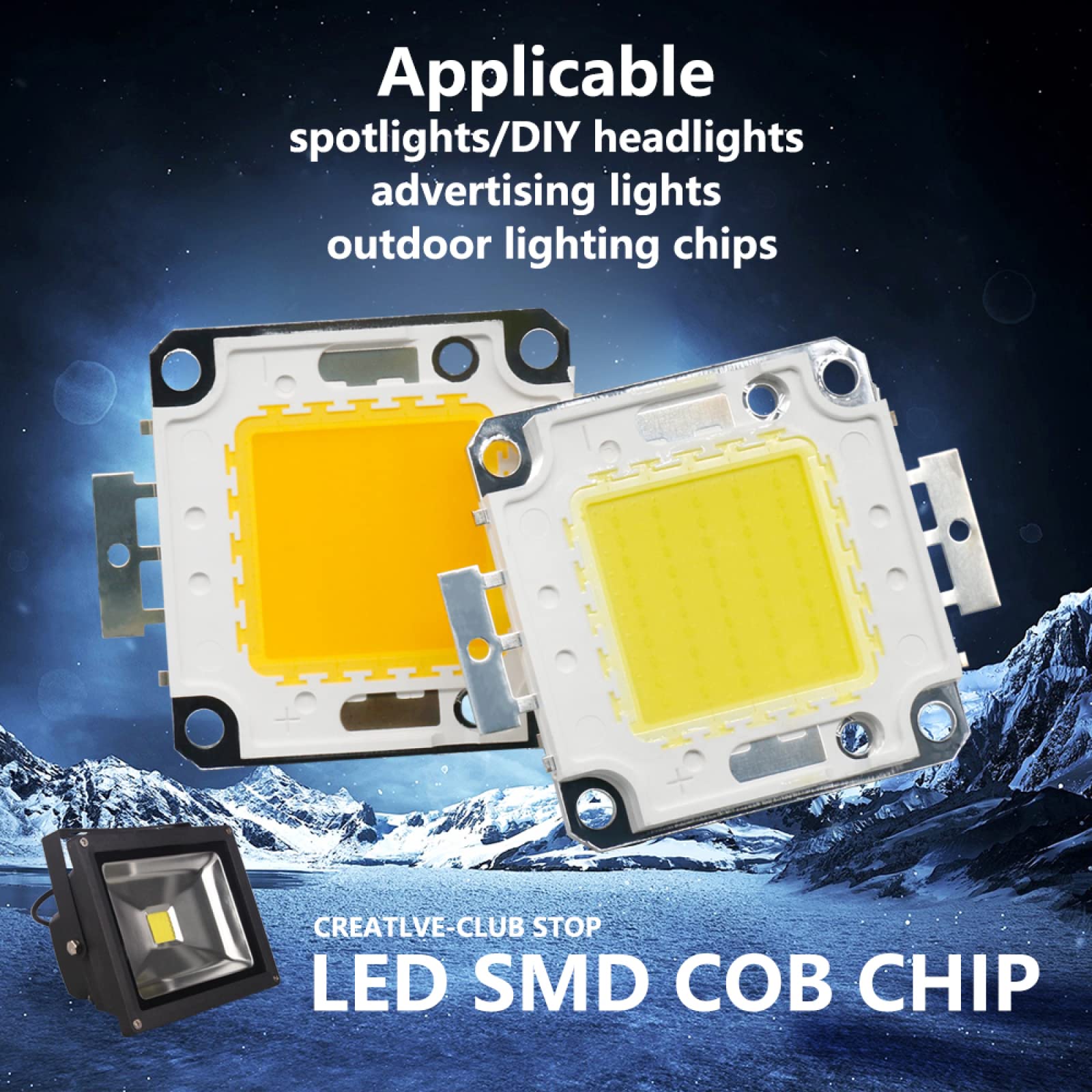 4Pcs 10W 20W 30W 50W LED Chip SMD COB Lampada Perline DC9-12V DC30-36V HA CONDOTTO LA Luce Modulo FAI DA TE Accessori Per L'illuminazione Per Proiettore Faretto,Bianco Freddo,30 W