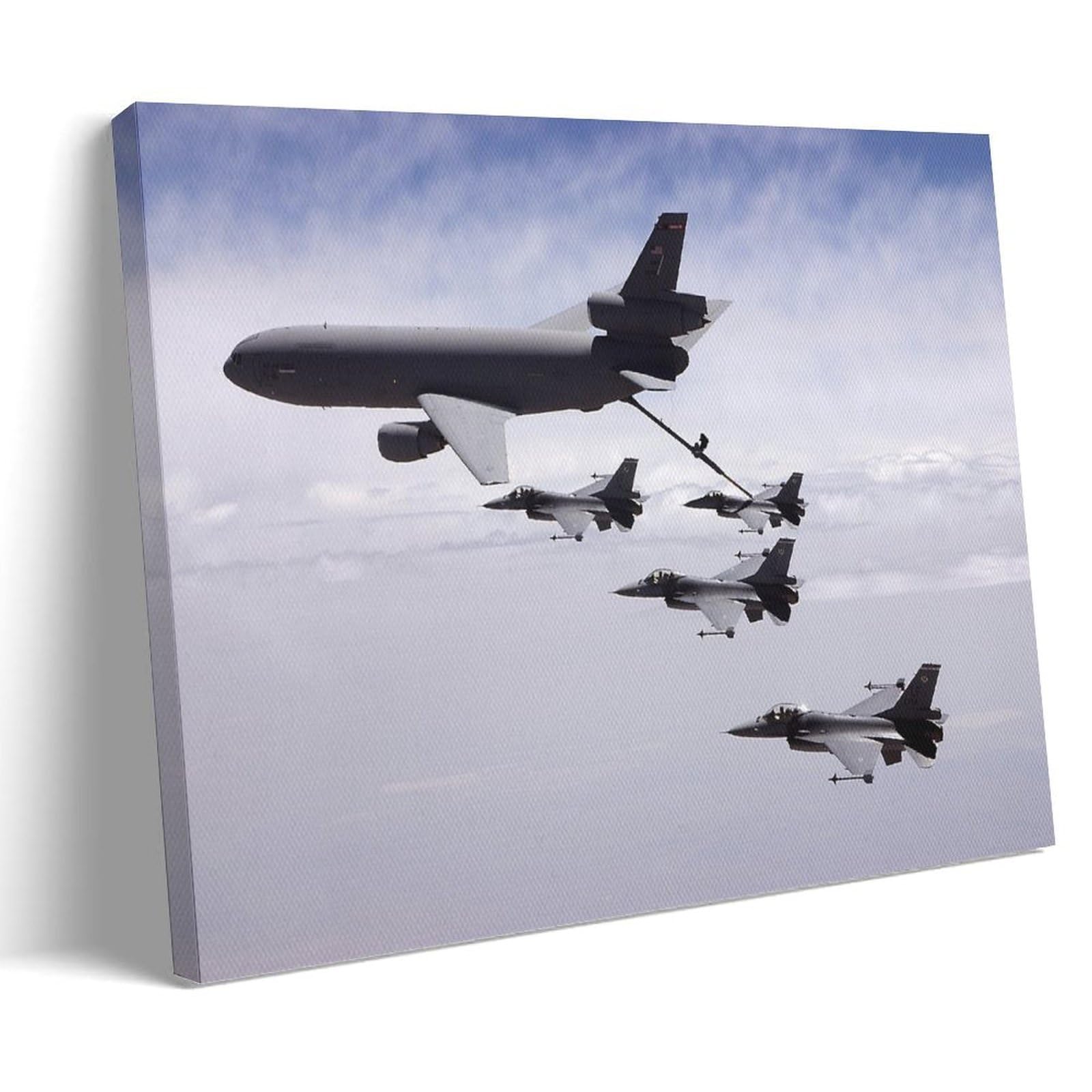 KC-10 - Póster de la Fuerza Aérea de los Estados Unidos, diseño militar de aviones azul marino, para reabastecimiento de combustible aéreo, lienzo decorativo para pared, dormitorio, oficina, sala de