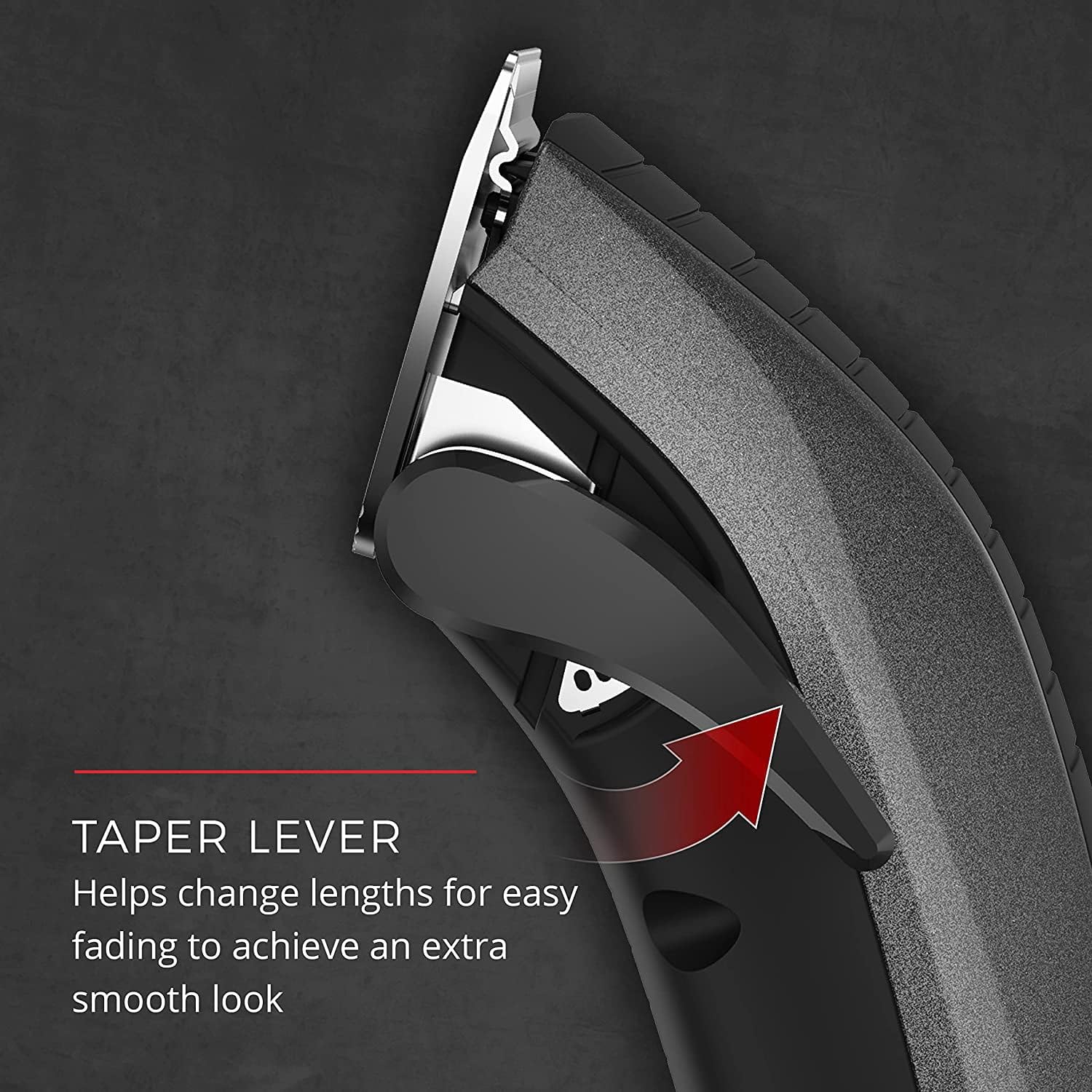 Easy Fade Haircut Kit, Hair Clippers for Men, Tapered and Standard Fixed Combs, Travel Case Included, Black - Taper Lever — Helps Change Lengths for Precise Fading to Achieve an Extra-Smooth Look