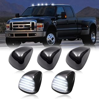 5PCS Smoke LED Cab Light White Top Roof Running Cab Marker Lights Lamp Assembly 51 LEDS Compatible with 1999-2016 F250 F350 F450 F550 Superduty