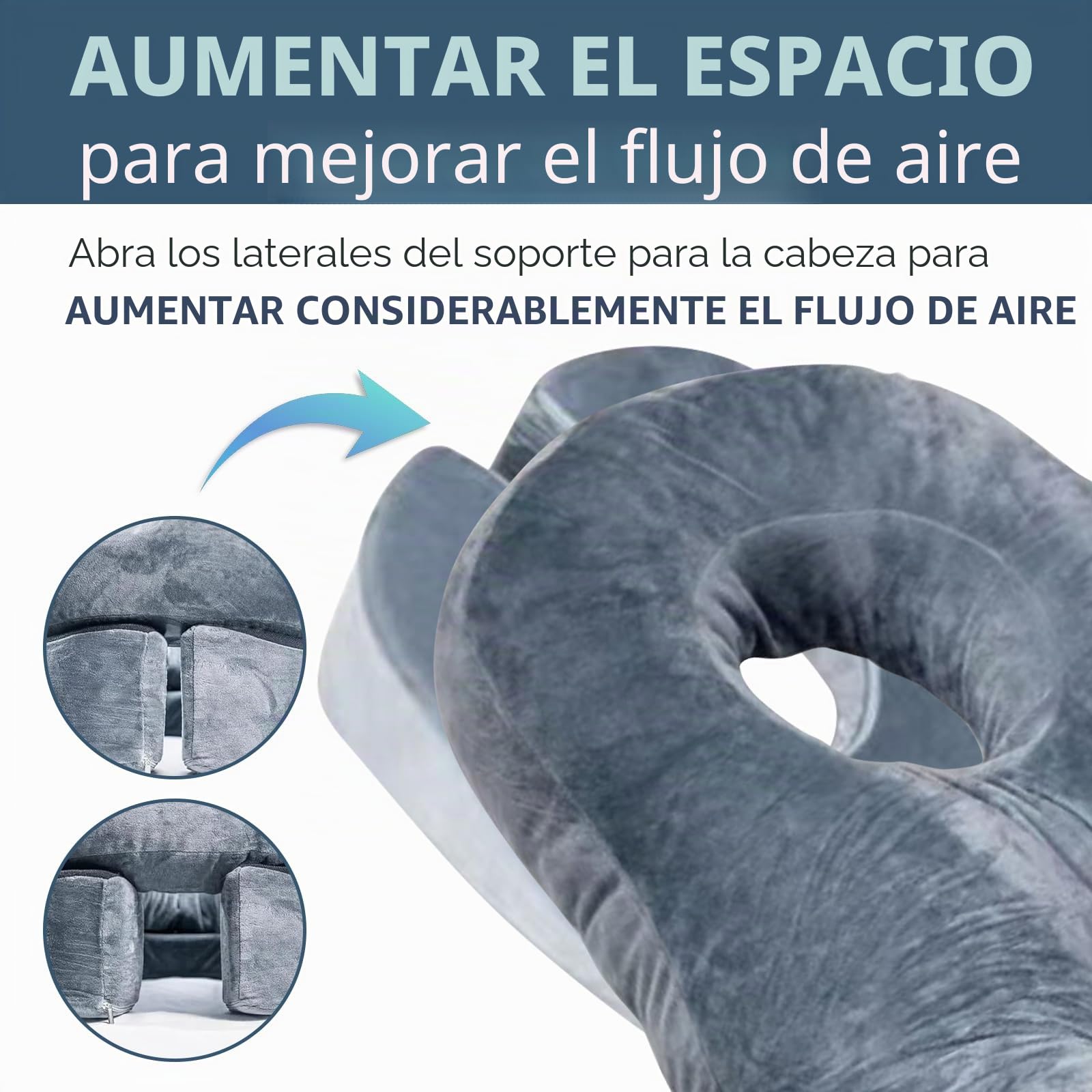 TWSOUL Almohada boca abajo para dormir para recuperación de cirugía de ojos o BBL, almohada propensa con agujero para vitrectomía o cirugía de retina, almohada de masaje en el hogar con espuma