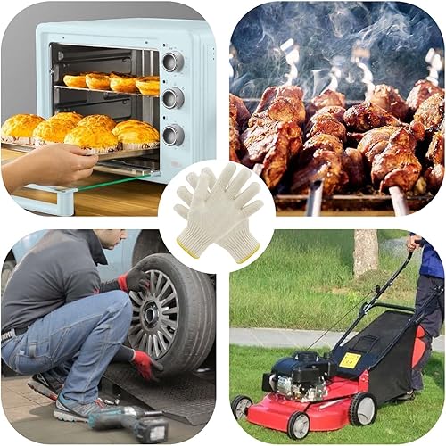 Miniatura 3 de 4 pares de guantes de horno con dedos, guantes delgados y ligeros resistentes al calor para cocinar, hornear, barbacoa, seguridad en la cocina