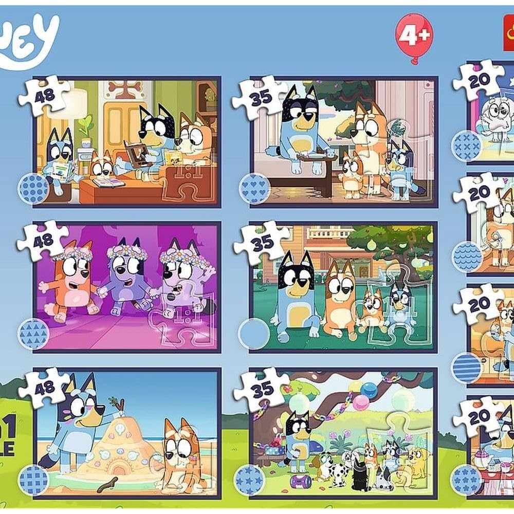 Trefl - Puzzle 20-48 pieces, 10w1: The Story of Bluey, 4+