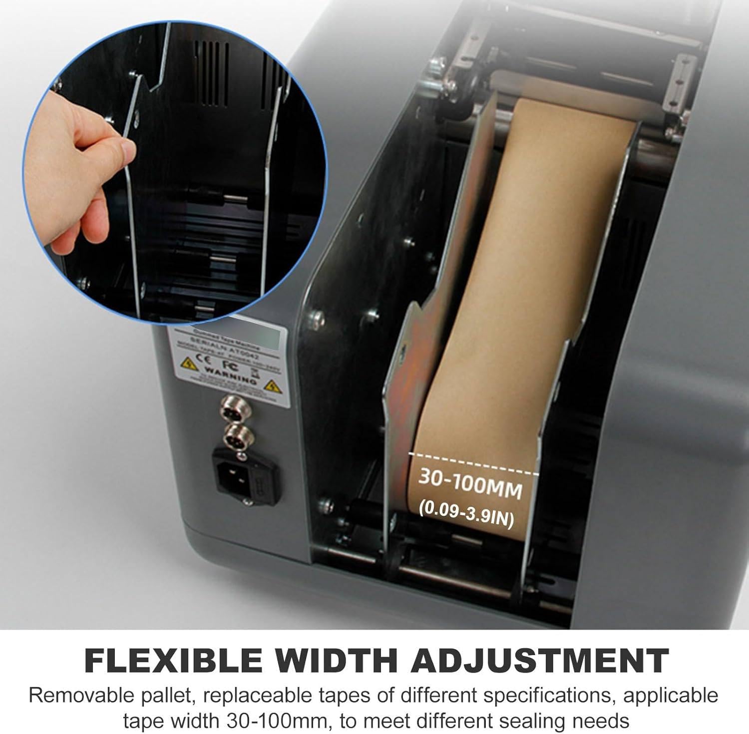 Taglierina per nastro di carta, dispenser automatico di nastro attivato dall'acqua con touch screen per nastro attivato dall'acqua da 30-100 mm, efficiente e facile da usare