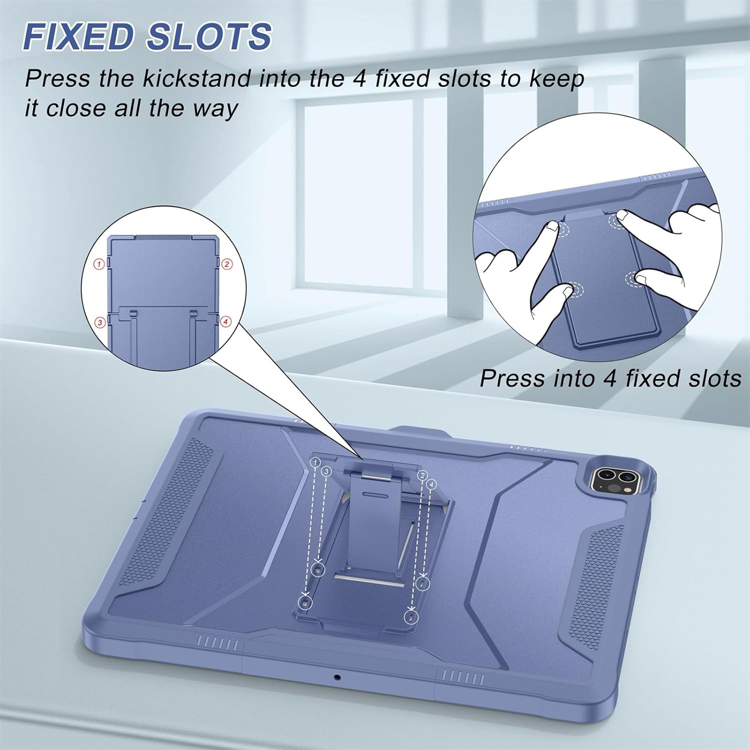 Soke Case for iPad Pro 12.9 Inch 6th/5th/4th Generation(2022/2021/2020 Release), Rugged Shockproof Protective Cover with Built-in Kickstand for Apple iPad Pro 12.9 - Lavender Gray