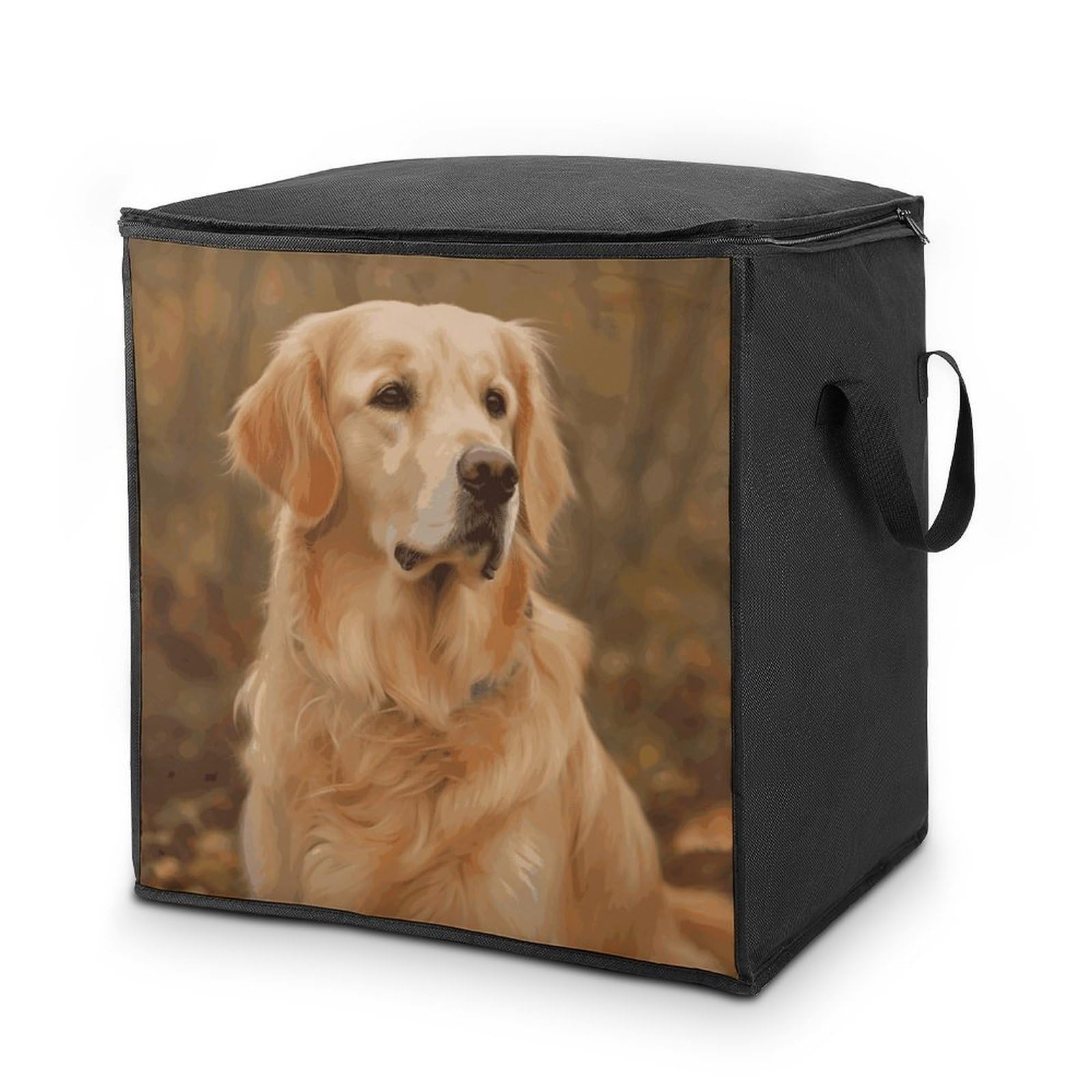 Fekiloot Style Golden Retriever Storage Bags With Reinforced Handles,Moving Bag With Zipper,Closet Organizers,Compression Packing Cubes