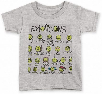 Amazon Co Jp Igsticker プリント Tシャツ キッズ 子供 90 サイズ Size おしゃれ クルーネック 灰色 グレー T Shirt その他 スマイル アイコン イラスト 家電 カメラ