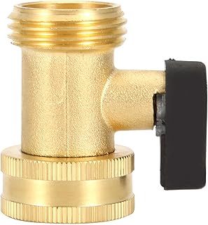 Brass Shut Off Valve, Garden Hose Connector, 3/4 DN20 Brass Straight Single Pass Ball Valve Hose,Heavy Duty Garden Hose Shut Off Valve