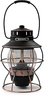 Barebones Railroad Lantern – Antique Bronze, Vintage-Inspired LED Campin...