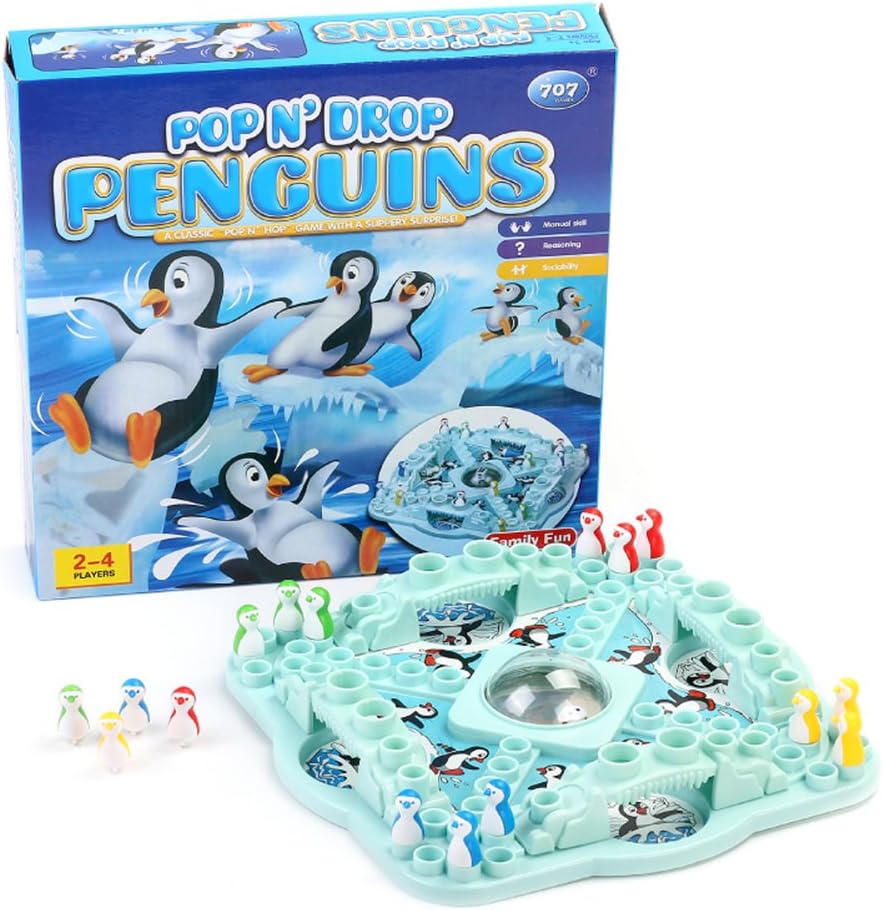 KUNEN Penguin Pop-Up Game Classic Trouble Board Family Game