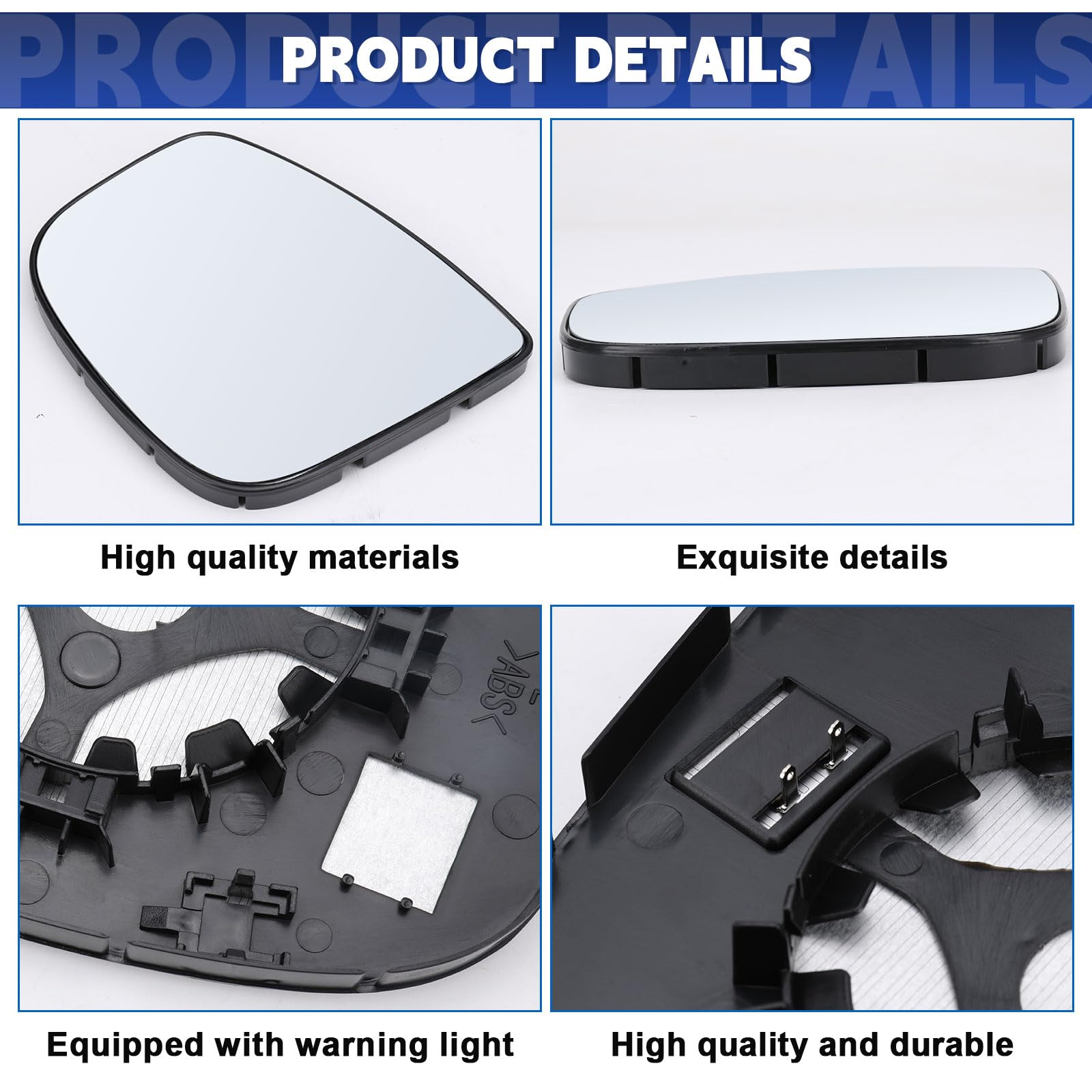 Cristal de Espejo Calefactado para Citroën/Peugeot (Izquierdo) | Espejo retrovisor térmico para Citroën Berlingo 2012–2018 / Peugeot Partner MK2 2012–2018