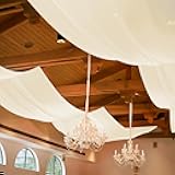 REWOMC 6 Panel Ivory Wedding Drapes, 5ftx10ft Sheer Fabric Curtains for Arch, Romantic Decorations