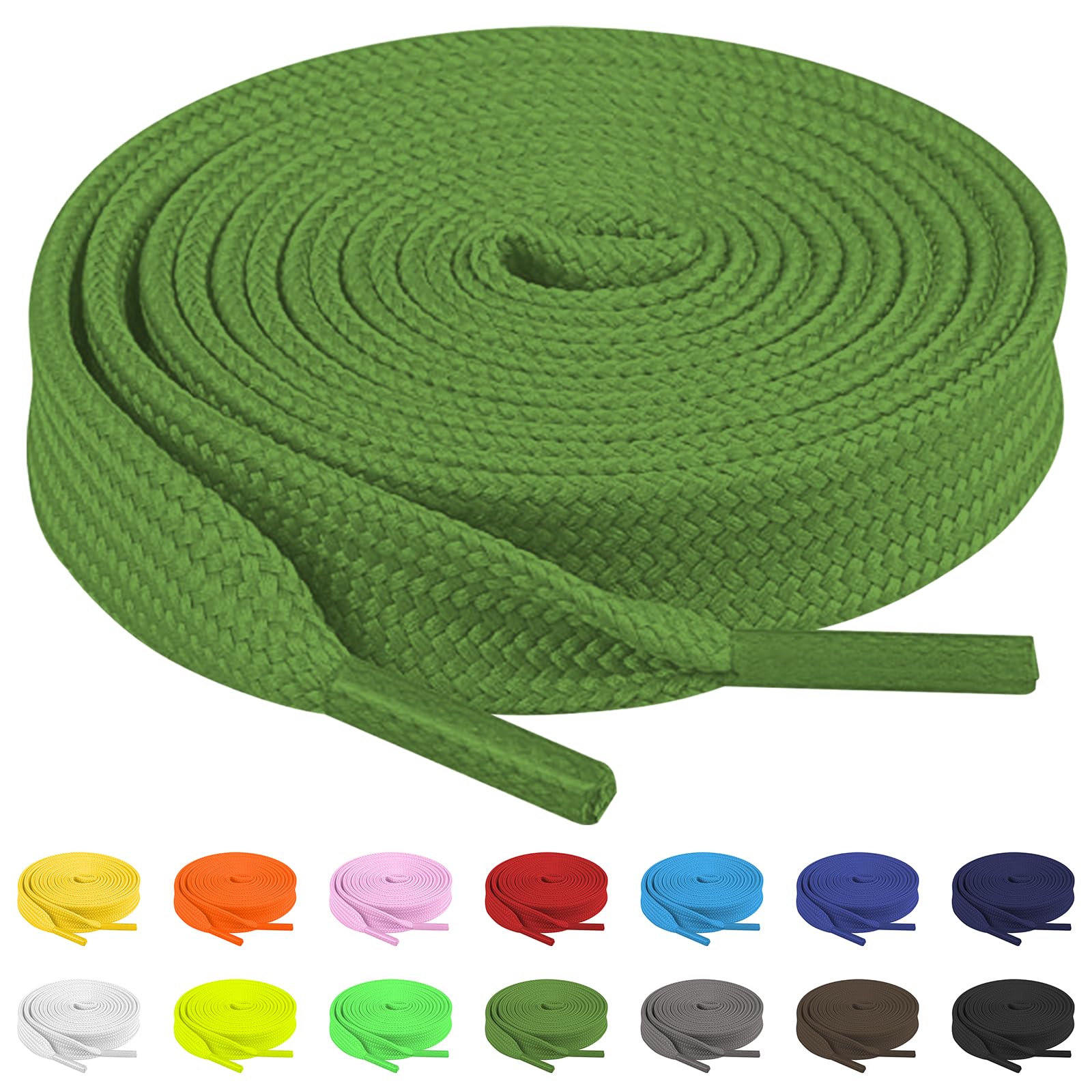 TBOC Cordones Planos para Calzado Zapatos Deportivas Zapatillas Botas Cordón Patines Fútbol Deportes [Ancho 8 mm] Compatibles con Converse Nike Adidas Panama Jack Vans — view 14