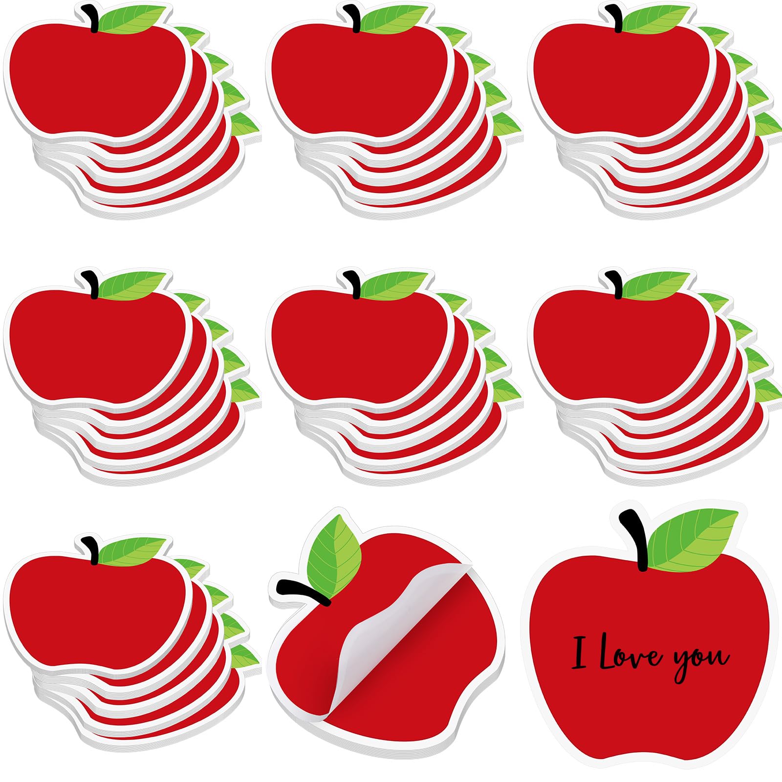 Jetec 48 Pcs Apple Sticky Notepads Back To School Self Sticky Memo Tabs Cute Easy to Post for Men Women Stationery Office Home Wedding Birthday Party
