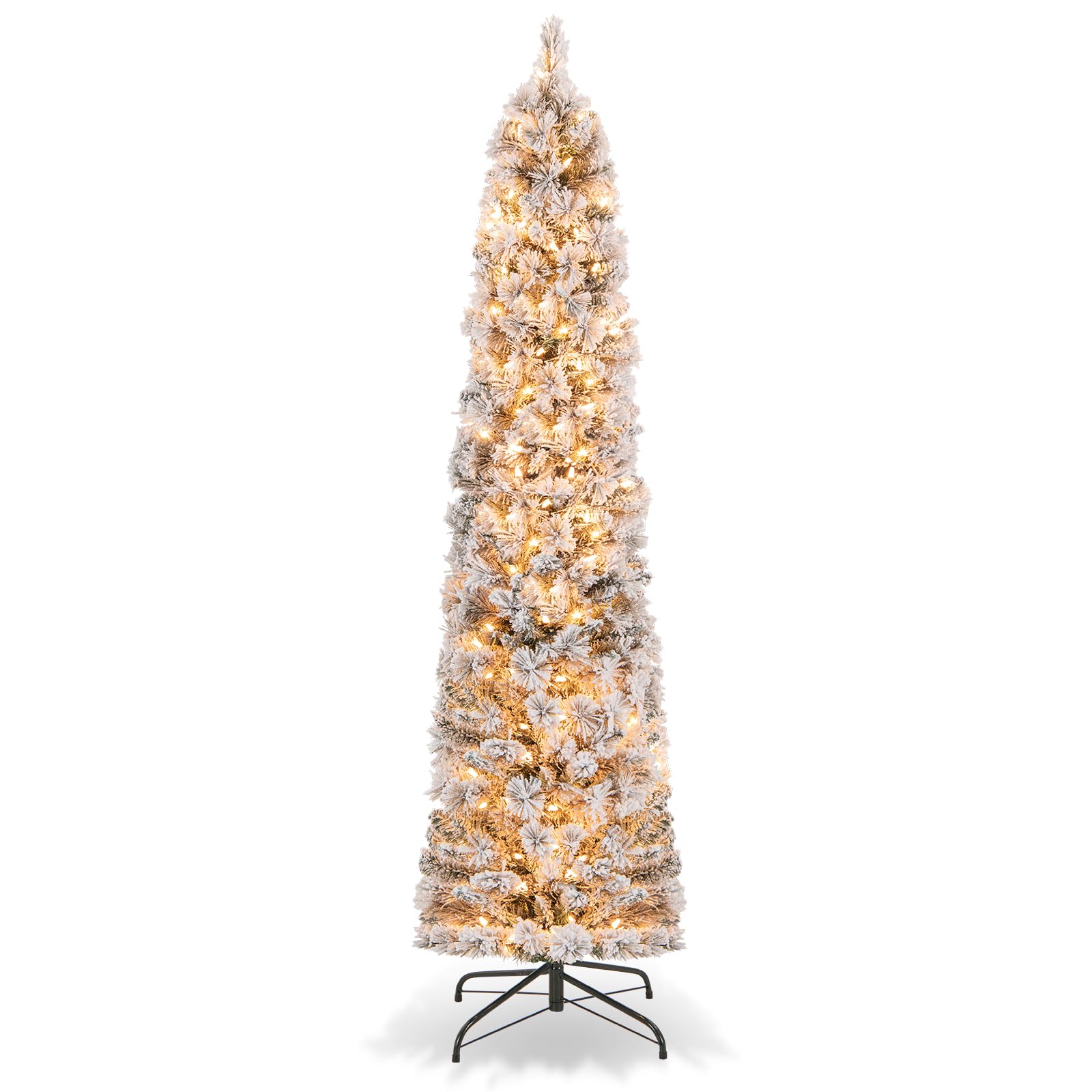 Ytbhshxz Green+White Christmas Tree， 6 Ft, With Branch Tips, Pine Needles And Incandescent Lights, Artificial Xmas For Home Office(Green+White)