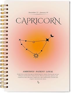 Welshower Capricorn Zodiac Astrology Spiral Notebook Journal, Capricorn Birthday Gifts for Women Notebook, Gifts for Astrology Lovers Journal, 5.5x8.3 Inch