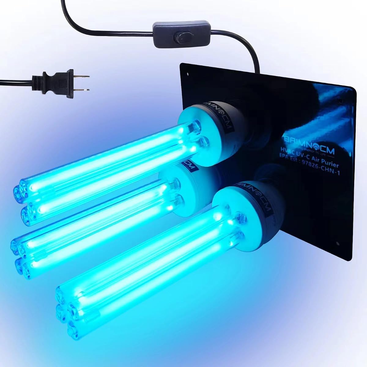 Luz UV para sistema de aire acondicionado, lámpara UV-C para toda la casa, luz ultravioleta para conductos germicidas, luz ultravioleta Hvac (90, vatios)
