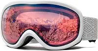 AVV Óculos de esqui OTG para homens e mulheres com lente de camada dupla anti-embaçamento, óculos de neve UV400 para snowboarding, snowmobile, patinação