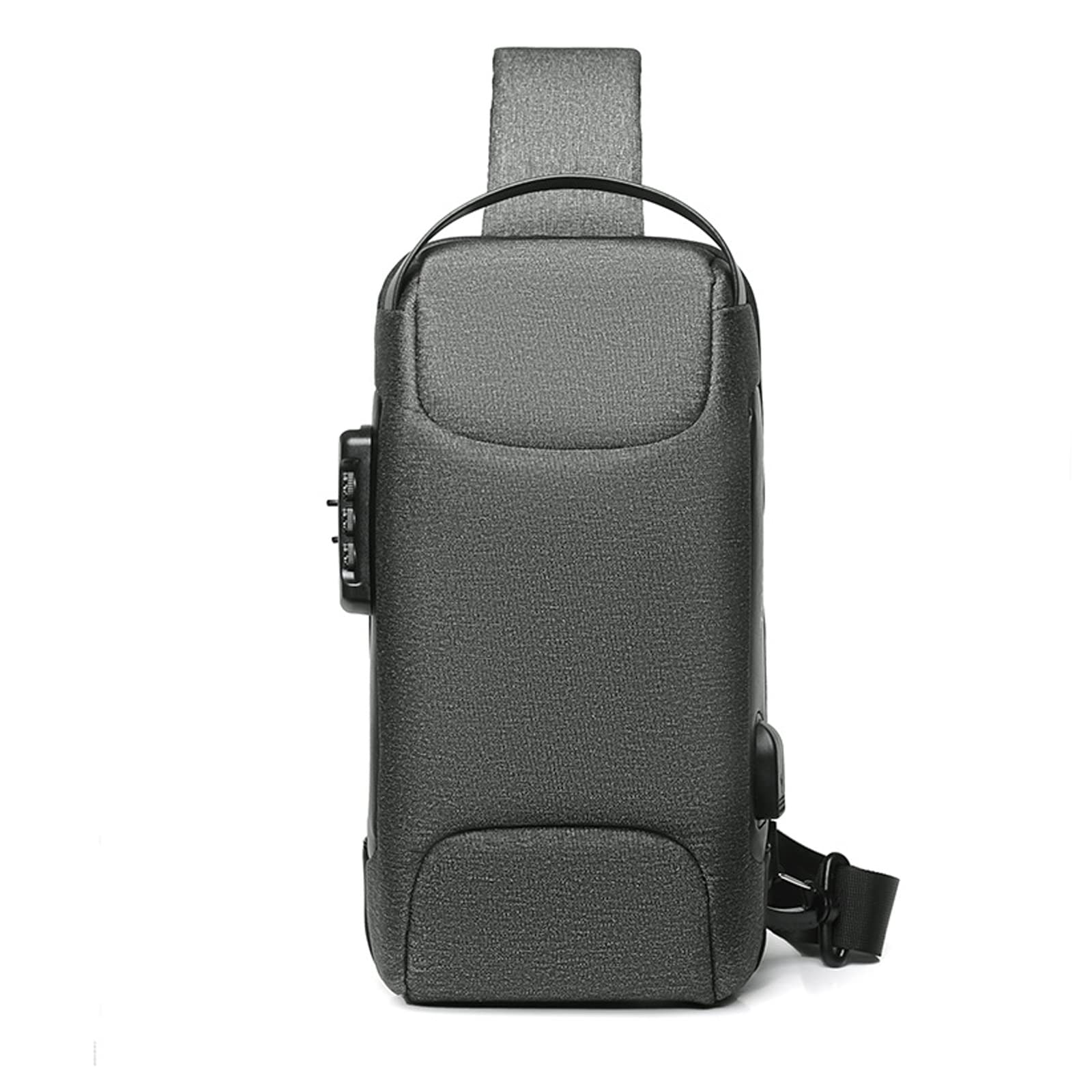 FANDARE Antirrobo Bolsos Cruzados Bolsa de Pecho Bandoleras Cruzada con USB Negocio Sling Bag Impermeable Estilo de Autos Deportivos para Hombre Colegio Viaje Multibolsillos Mochila Verde Gris