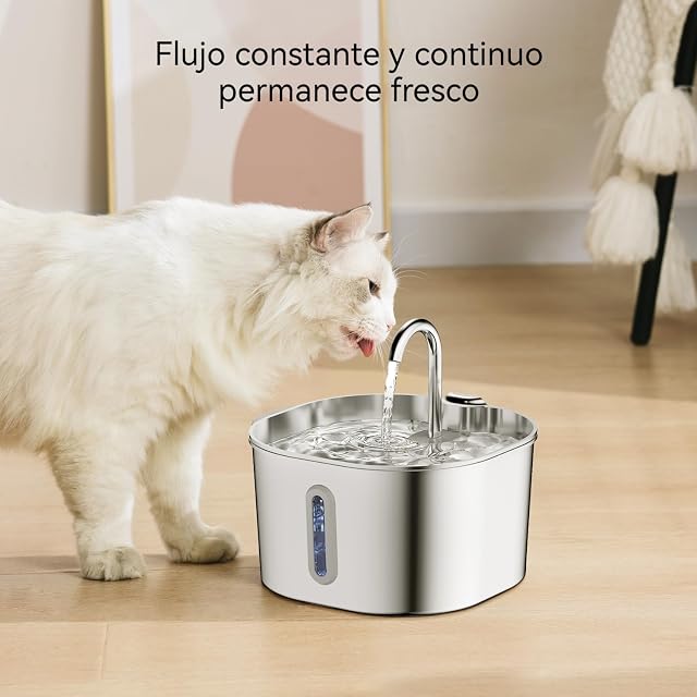 Foto 8 de 8 de Fuente De Agua Gatos, 2.2L Cat Vitalis Fuente De Agua Gatos Inalambrica, Triple Filtración
