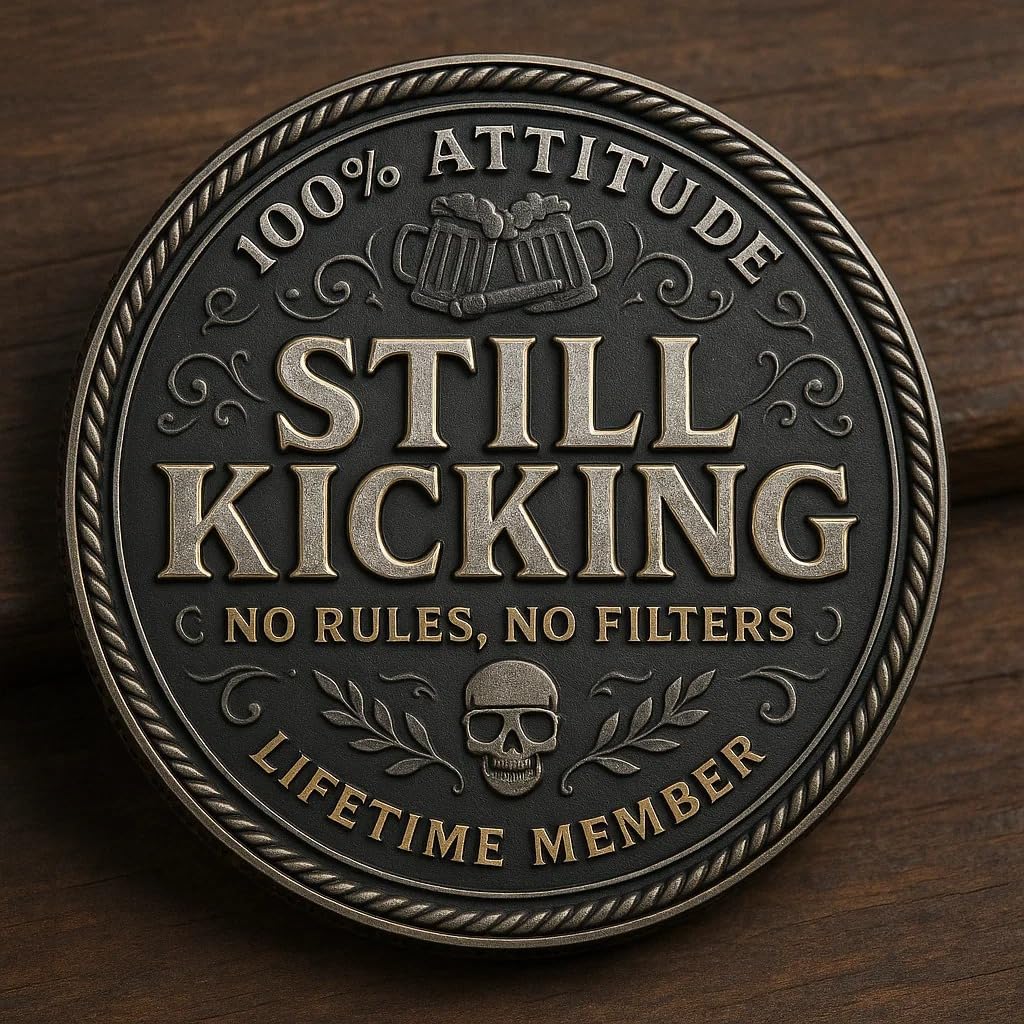 Old F*ckers Club – Lifetime Member Coin,Still Kicking Lifetime Member Token, No Rules No Filters Challenge Coin,Double-Sided Old F*ckers Club Commemorative Coins,Funny Gag Gift for Men & Women (5PCS)