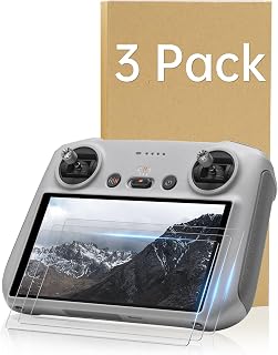 3 Pack HD Tempered Glass Screen Protector for DJI RC/RC 2 Controller, DJI Mini 5 Pro/4 Pro/3 Pro/3/Air 3/Air 2S/Mavic 3 Series Drone Accessories, Anti-Glare 9H Hardness with Easy Installation Kit