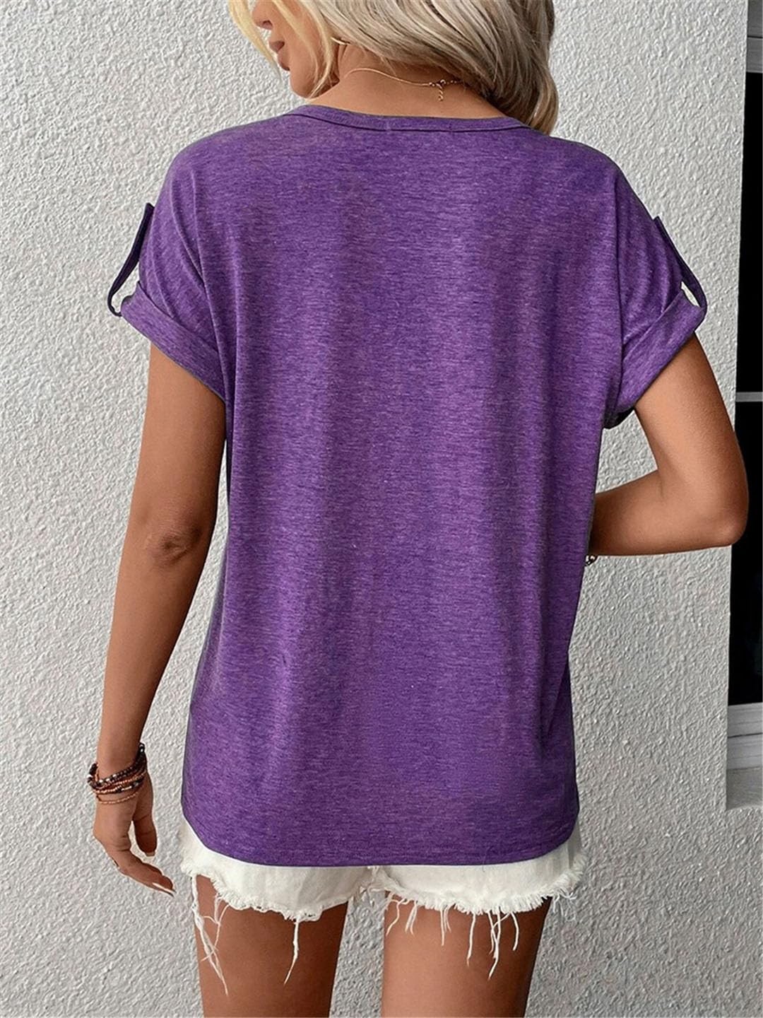 Vogrtcc Magliette Da Donna T-Shirt Casual Oversize A Maniche Corte con Scollo A V