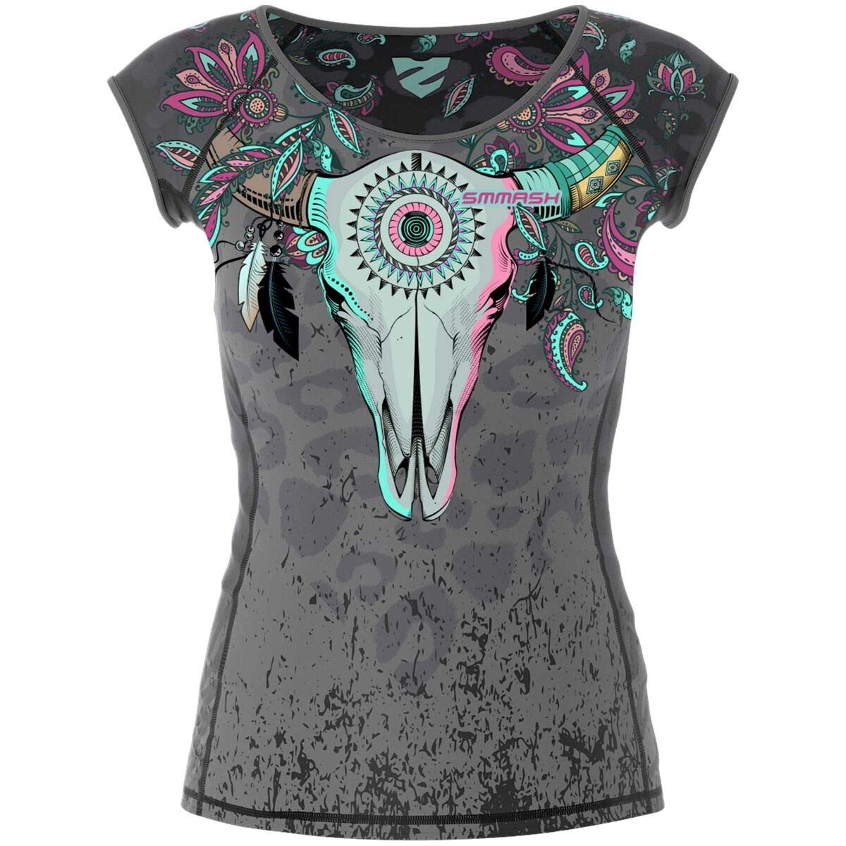 SMMASH Camicia Funzionale Camicia da Donna A Compressione Camicia Sportiva A Manica Corta Traspirante con Tecnologia Seconda Pelle Fitness Top Outdoor