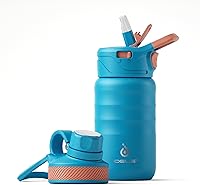 Vista 14 de Botella de agua aislada Ideus 12oz, botella de agua aislada de acero inoxidable para la escuela, botellas aisladas con popotes a prueba de fugas