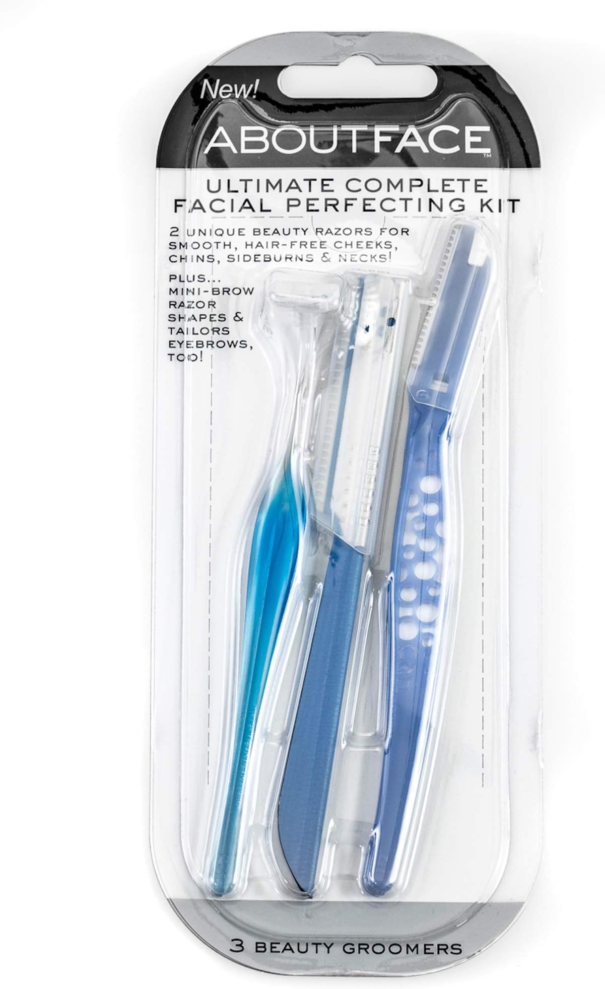 - Ultimate Complete Facial Perfecting Kit - 3 Beauty Groomers for Hair Removal, Ideal for Shaving, Exfoliating, Dermaplaning and Brow Shaping, Japanese Steel Gently Removes Facial Hair