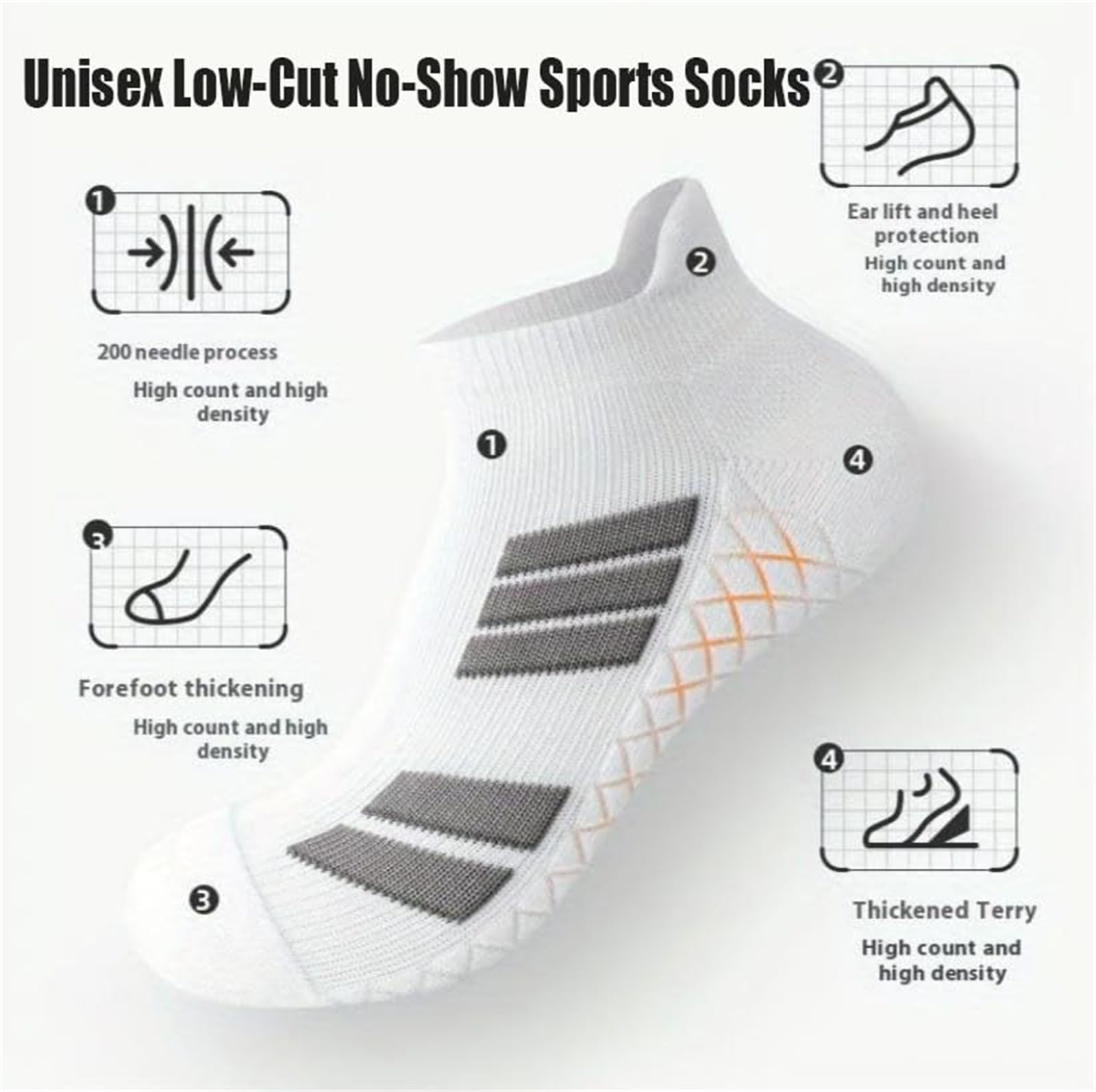 Upliftjoys - Calcetines deportivos unisex de corte bajo que no se ven, paquete de 10 unidades, antideslizantes, no se ven para zapatos planos, antideslizantes, resistentes al desgaste, transpirables