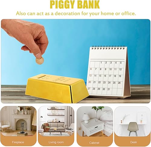 Miniatura 4 de Banco de bar hucha caja de dinero estilo lujo banco ahorro olla (dorado)