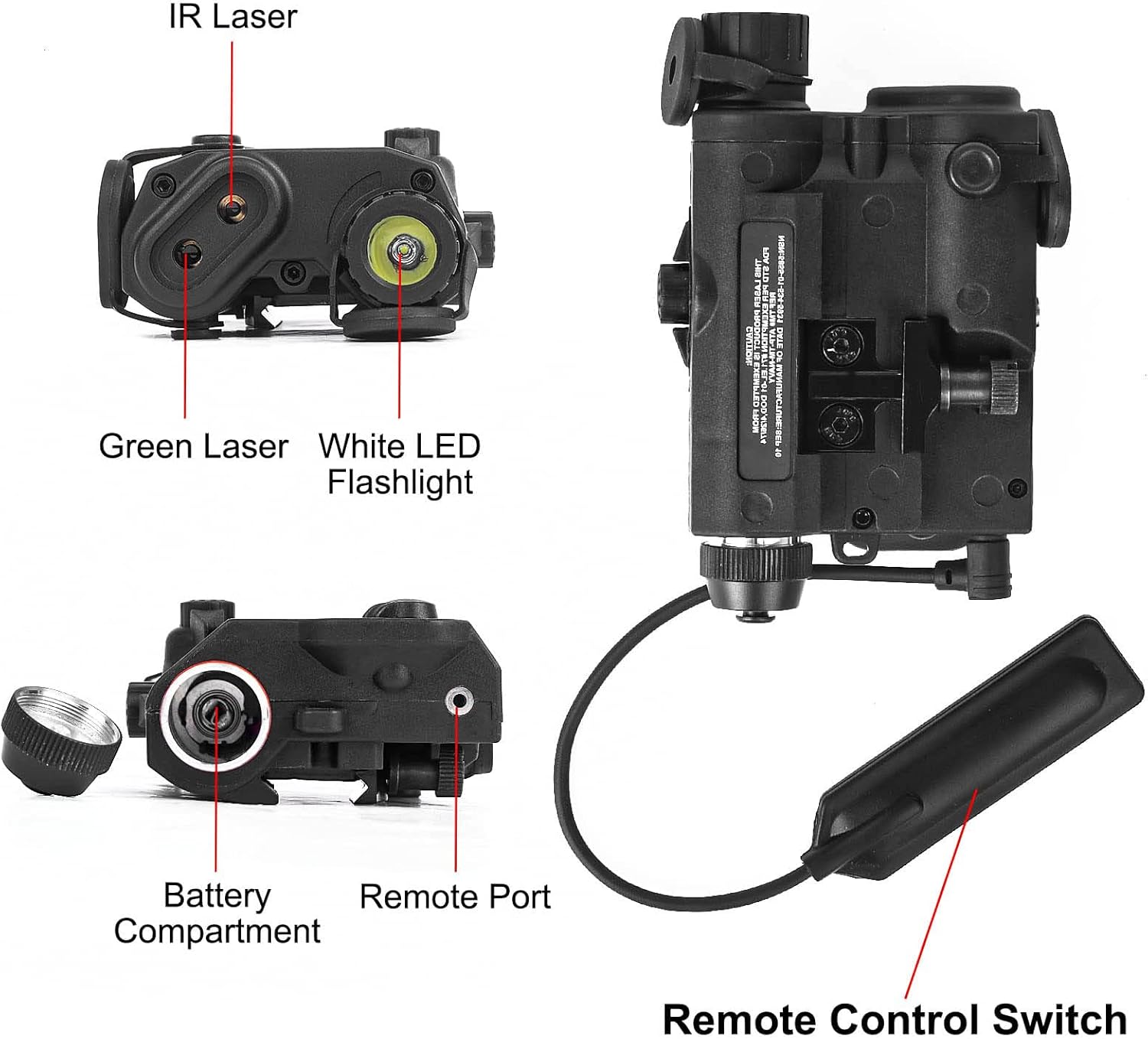 NOBUHIRO Airsoft PEQ 15 + Tactical Modular Modbutton Remote Pressure Switch with Conversion Kit