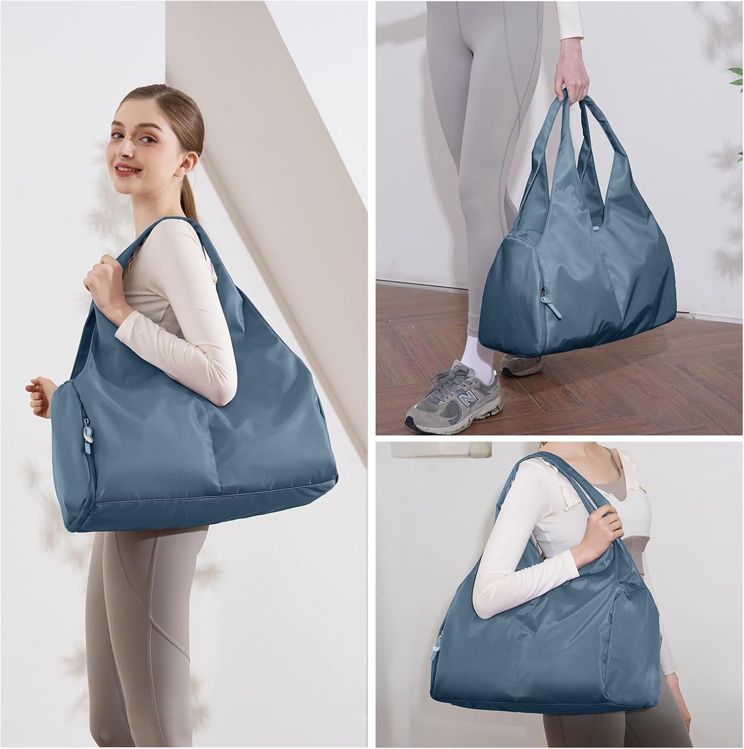 Forestfish Yoga Gym Bag For Women With Shoes Compartment & Wet Dry Storage Pockets Lightweight Duffel Bag, Navy