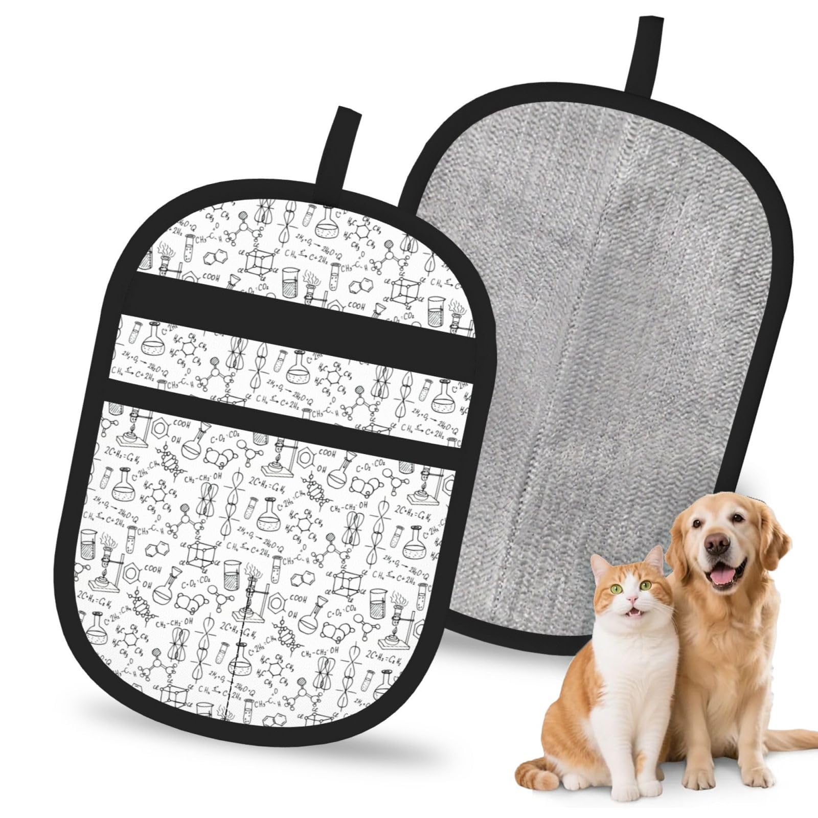 Chemistry Print Print Pet Hair Remover Gloves Grooming Cleaning Accessory Reusable Deshedding Tool