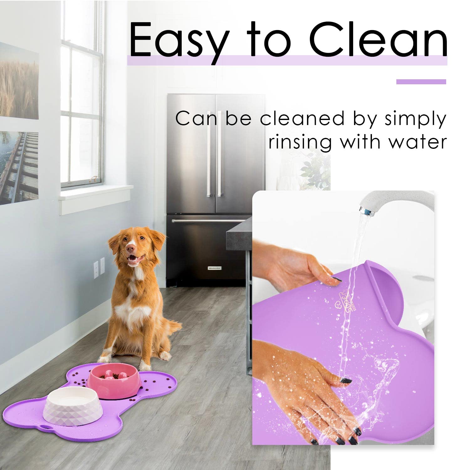 SuperDesign Tapis de Nourriture pour Chien Chat Animal de Compagnie en Silicone étanche, Tapis de Bol pour Animal de Compagnie antidérapant, Tapis de Nourriture pour Animal de Compagnie