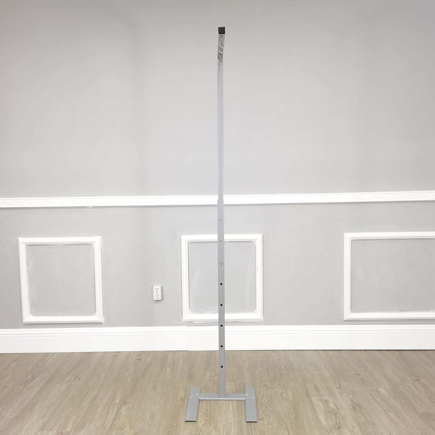 FixtureDisplays® 16" X 12.8" X 44-72" Height Adjustable Pallet Floor Sign Posters Stand Silver-Sign Holder Sold Separately 15359 15359