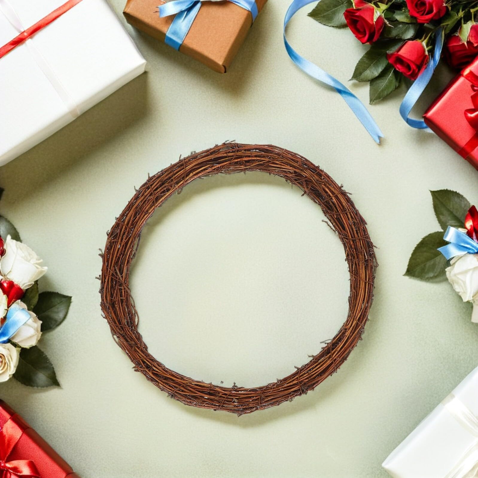 VICASKY 8stücke Weidenkranz aus Zweigen für Bastelarbeiten Kranzrohling für DIY Dekoration Natürlicher Blumenkranzbasis für Heimdekoration