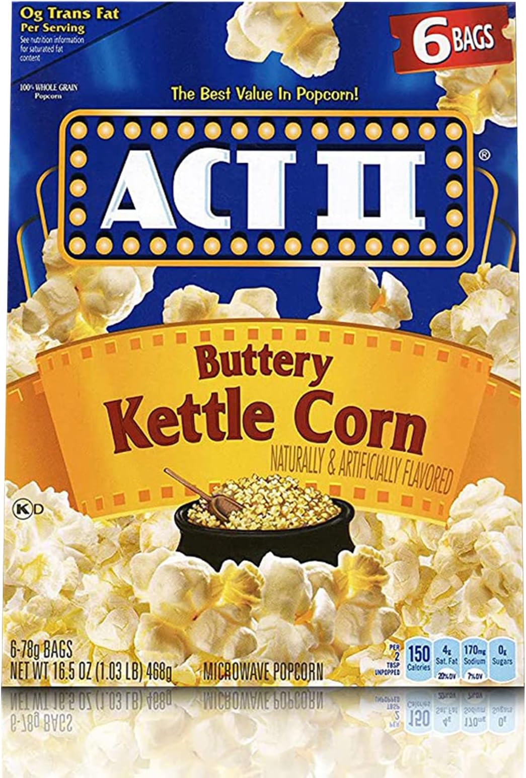 Kettle Corn - ACT II Buttery Kettle Corn - 6 Bags